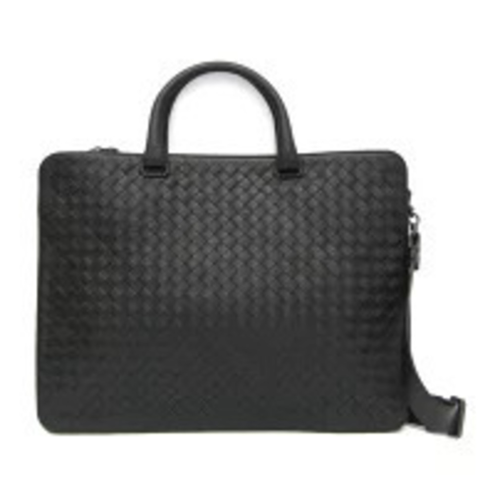 Bottega Veneta Intrecciato Leather Briefcase Case Black